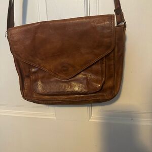 Vintage Brown Leather Crossbody Bag